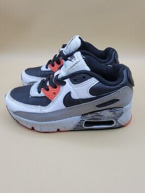 Nike Air Max 90 White Turf Orange Speckled Little Kid's Shoes Size 11C Boys Girl